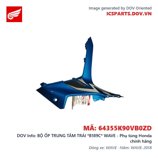 BỘ ỐP TRUNG TÂM TRÁI *B189C* WAVE - Phụ tùng Honda chính hãng