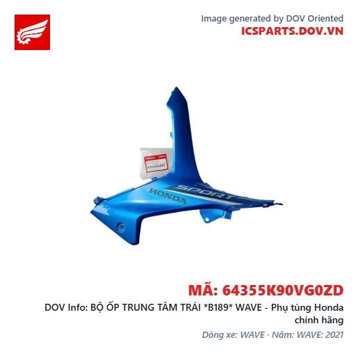 BỘ ỐP TRUNG TÂM TRÁI *B189* WAVE - Phụ tùng Honda chính hãng