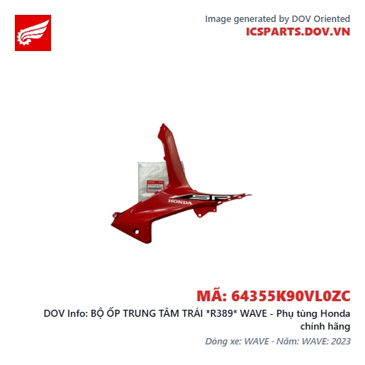 BỘ ỐP TRUNG TÂM TRÁI *R389* WAVE - Phụ tùng Honda chính hãng