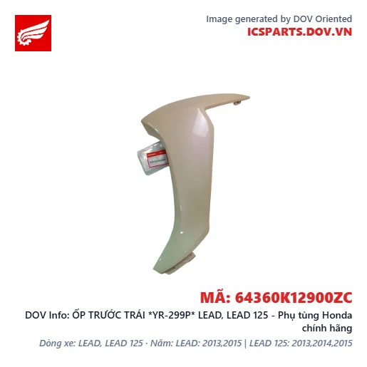 ỐP TRƯỚC TRÁI *YR-299P* LEAD, LEAD 125 - Phụ tùng Honda chính hãng