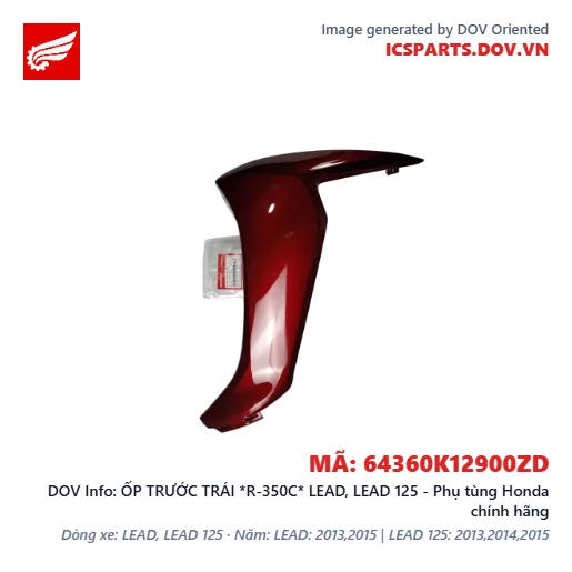 ỐP TRƯỚC TRÁI *R-350C* LEAD, LEAD 125 - Phụ tùng Honda chính hãng