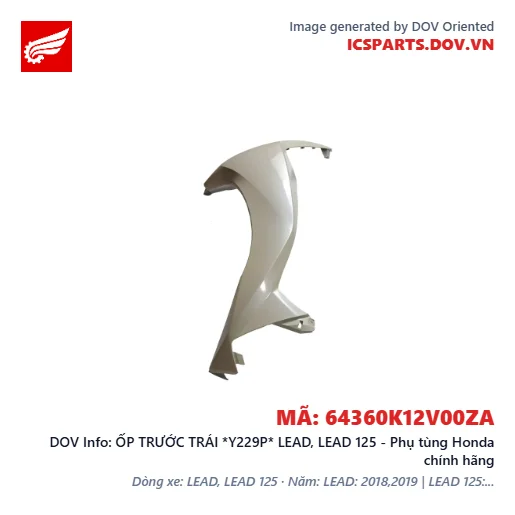 ỐP TRƯỚC TRÁI *Y229P* LEAD, LEAD 125 - Phụ tùng Honda chính hãng