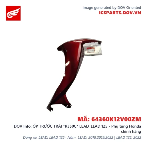ỐP TRƯỚC TRÁI *R350C* LEAD, LEAD 125 - Phụ tùng Honda chính hãng
