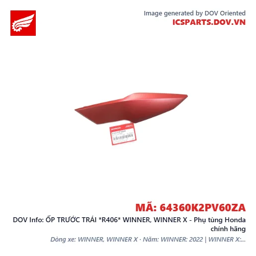 ỐP TRƯỚC TRÁI *R406* WINNER, WINNER X - Phụ tùng Honda chính hãng