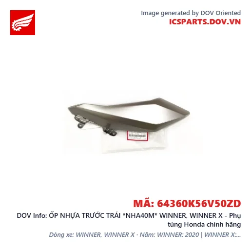 ỐP NHỰA TRƯỚC TRÁI *NHA40M* WINNER, WINNER X - Phụ tùng Honda chính hãng
