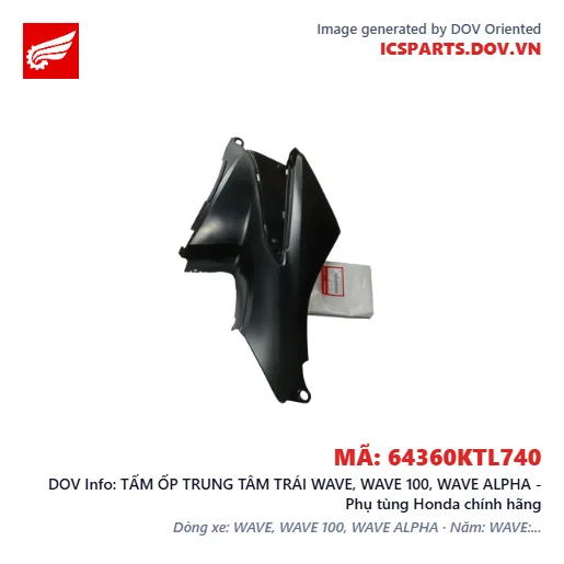 TẤM ỐP TRUNG TÂM TRÁI WAVE, WAVE 100, WAVE ALPHA - Phụ tùng Honda chính hãng