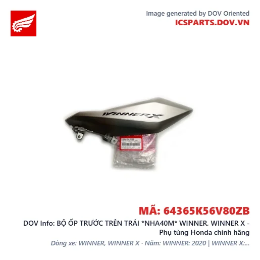BỘ ỐP TRƯỚC TRÊN TRÁI *NHA40M* WINNER, WINNER X - Phụ tùng Honda chính hãng