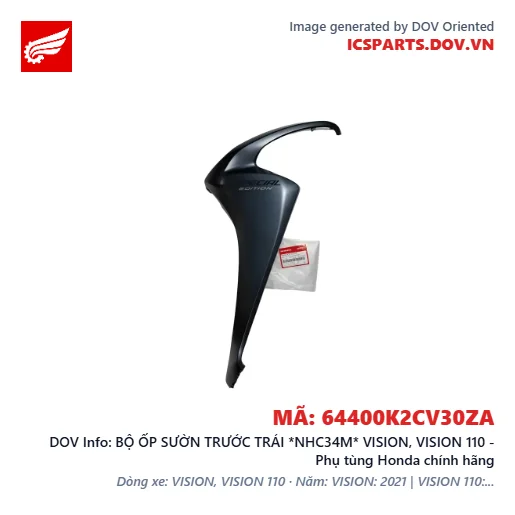 BỘ ỐP SƯỜN TRƯỚC TRÁI *NHC34M* VISION, VISION 110 - Phụ tùng Honda chính hãng
