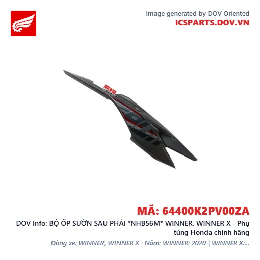 BỘ ỐP SƯỜN SAU PHẢI *NHB56M* WINNER, WINNER X - Phụ tùng Honda chính hãng
