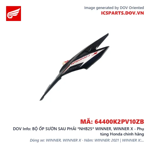 BỘ ỐP SƯỜN SAU PHẢI *NHB25* WINNER, WINNER X - Phụ tùng Honda chính hãng