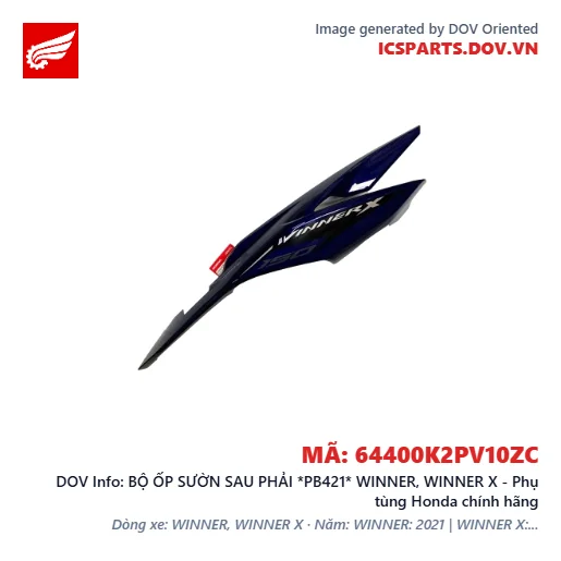 BỘ ỐP SƯỜN SAU PHẢI *PB421* WINNER, WINNER X - Phụ tùng Honda chính hãng