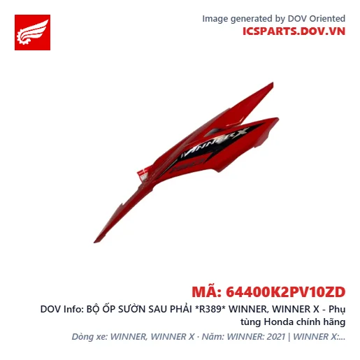 BỘ ỐP SƯỜN SAU PHẢI *R389* WINNER, WINNER X - Phụ tùng Honda chính hãng