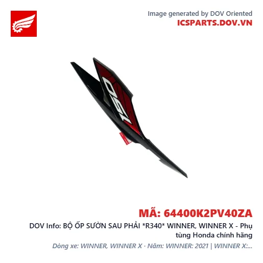 BỘ ỐP SƯỜN SAU PHẢI *R340* WINNER, WINNER X - Phụ tùng Honda chính hãng