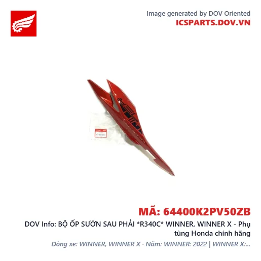 BỘ ỐP SƯỜN SAU PHẢI *R340C* WINNER, WINNER X - Phụ tùng Honda chính hãng