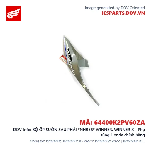 BỘ ỐP SƯỜN SAU PHẢI *NHB56* WINNER, WINNER X - Phụ tùng Honda chính hãng