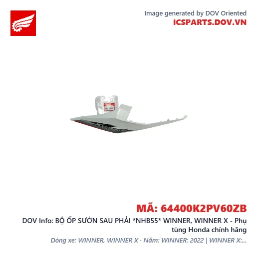 BỘ ỐP SƯỜN SAU PHẢI *NHB55* WINNER, WINNER X - Phụ tùng Honda chính hãng