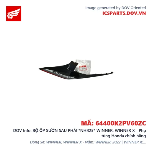 BỘ ỐP SƯỜN SAU PHẢI *NHB25* WINNER, WINNER X - Phụ tùng Honda chính hãng