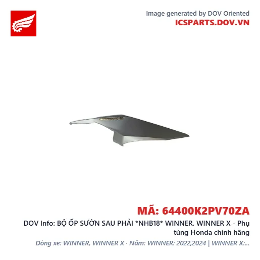 BỘ ỐP SƯỜN SAU PHẢI *NHB18* WINNER, WINNER X - Phụ tùng Honda chính hãng