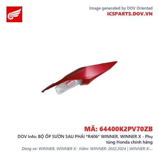 BỘ ỐP SƯỜN SAU PHẢI *R406* WINNER, WINNER X - Phụ tùng Honda chính hãng