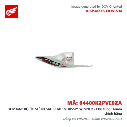 BỘ ỐP SƯỜN SAU PHẢI *NHB55P* WINNER - Phụ tùng Honda chính hãng