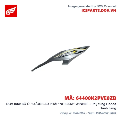 BỘ ỐP SƯỜN SAU PHẢI *NHB56M* WINNER - Phụ tùng Honda chính hãng