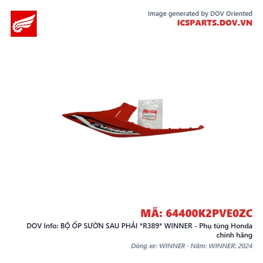 BỘ ỐP SƯỜN SAU PHẢI *R389* WINNER - Phụ tùng Honda chính hãng