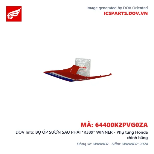 BỘ ỐP SƯỜN SAU PHẢI *R389* WINNER - Phụ tùng Honda chính hãng