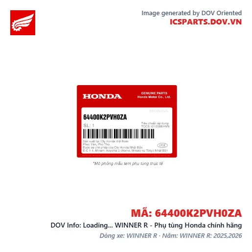 Loading... WINNER R - Phụ tùng Honda chính hãng