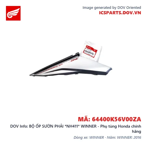 BỘ ỐP SƯỜN PHẢI *NH411* WINNER - Phụ tùng Honda chính hãng