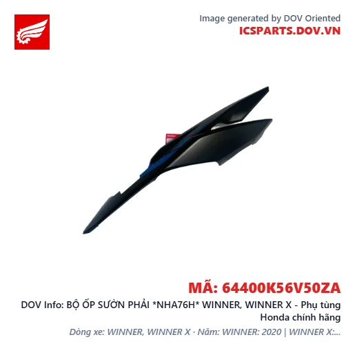 BỘ ỐP SƯỜN PHẢI *NHA76H* WINNER, WINNER X - Phụ tùng Honda chính hãng