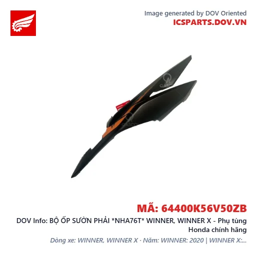 BỘ ỐP SƯỜN PHẢI *NHA76T* WINNER, WINNER X - Phụ tùng Honda chính hãng