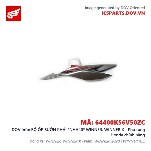 BỘ ỐP SƯỜN PHẢI *NHA40* WINNER, WINNER X - Phụ tùng Honda chính hãng