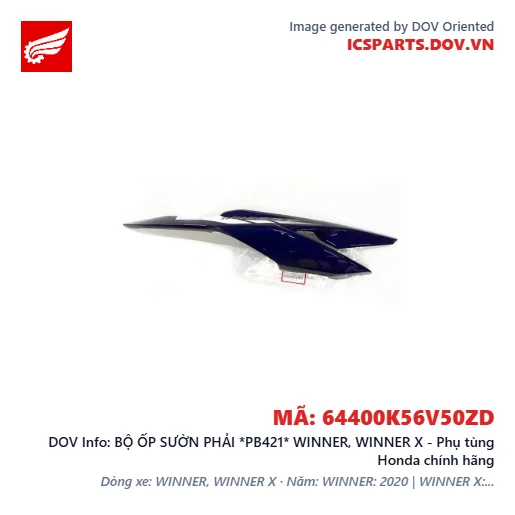 BỘ ỐP SƯỜN PHẢI *PB421* WINNER, WINNER X - Phụ tùng Honda chính hãng