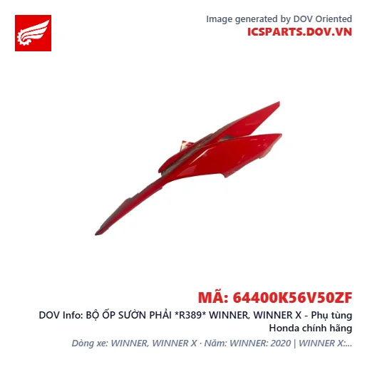 BỘ ỐP SƯỜN PHẢI *R389* WINNER, WINNER X - Phụ tùng Honda chính hãng