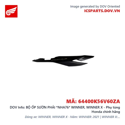 BỘ ỐP SƯỜN PHẢI *NHA76* WINNER, WINNER X - Phụ tùng Honda chính hãng