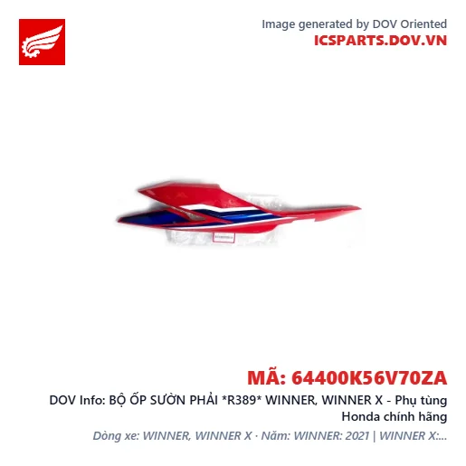 BỘ ỐP SƯỜN PHẢI *R389* WINNER, WINNER X - Phụ tùng Honda chính hãng
