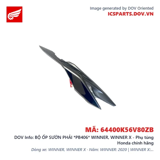 BỘ ỐP SƯỜN PHẢI *PB406* WINNER, WINNER X - Phụ tùng Honda chính hãng