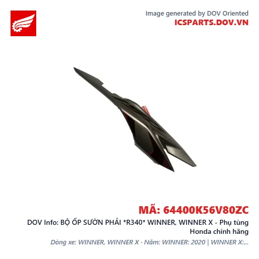 BỘ ỐP SƯỜN PHẢI *R340* WINNER, WINNER X - Phụ tùng Honda chính hãng