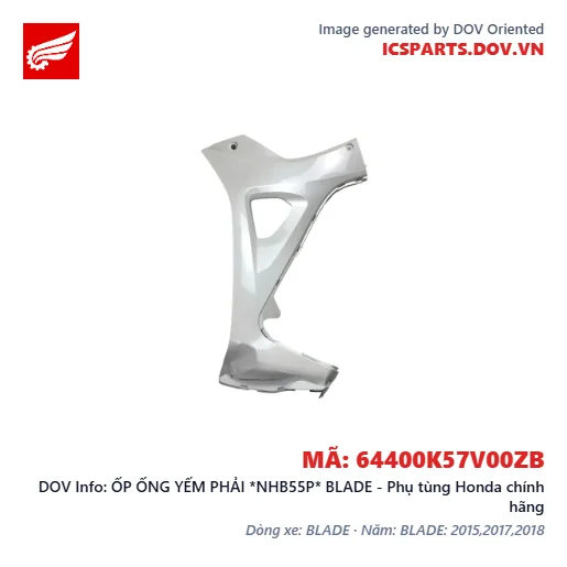 ỐP ỐNG YẾM PHẢI *NHB55P* BLADE - Phụ tùng Honda chính hãng