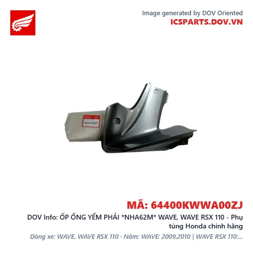 ỐP ỐNG YẾM PHẢI *NHA62M* WAVE, WAVE RSX 110 - Phụ tùng Honda chính hãng