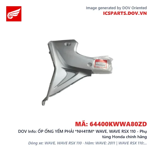 ỐP ỐNG YẾM PHẢI *NH411M* WAVE, WAVE RSX 110 - Phụ tùng Honda chính hãng