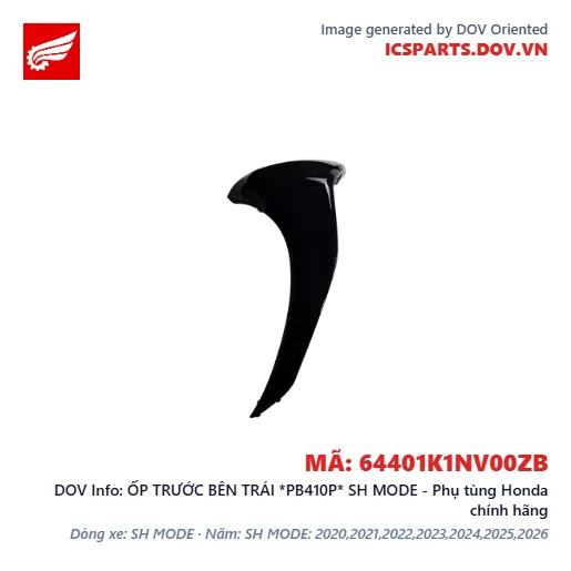 ỐP TRƯỚC BÊN TRÁI *PB410P* SH MODE - Phụ tùng Honda chính hãng