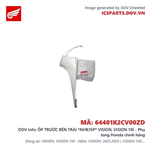 ỐP TRƯỚC BÊN TRÁI *NHB35P* VISION, VISION 110 - Phụ tùng Honda chính hãng