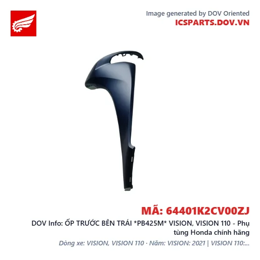 ỐP TRƯỚC BÊN TRÁI *PB425M* VISION, VISION 110 - Phụ tùng Honda chính hãng