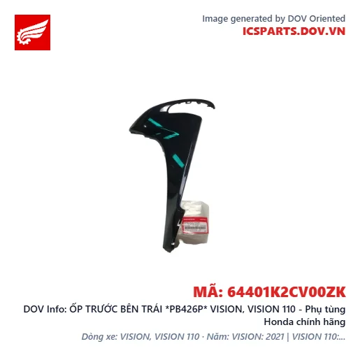 ỐP TRƯỚC BÊN TRÁI *PB426P* VISION, VISION 110 - Phụ tùng Honda chính hãng