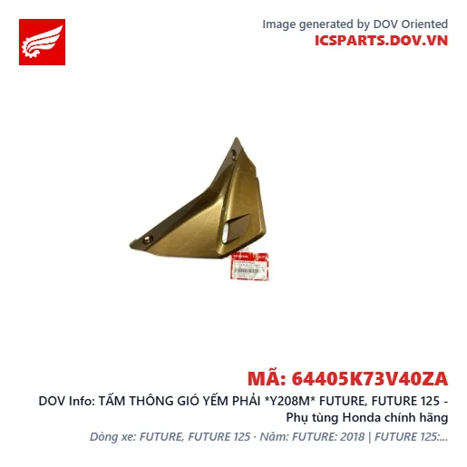 TẤM THÔNG GIÓ YẾM PHẢI *Y208M* FUTURE, FUTURE 125 - Phụ tùng Honda chính hãng