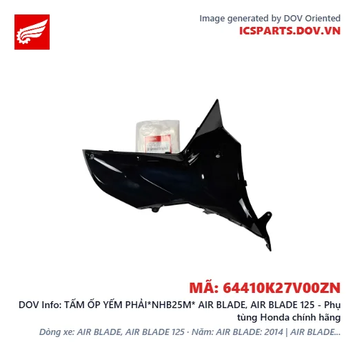 TẤM ỐP YẾM PHẢI*NHB25M* AIR BLADE, AIR BLADE 125 - Phụ tùng Honda chính hãng