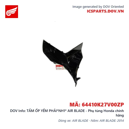 TẤM ỐP YẾM PHẢI*NH1* AIR BLADE - Phụ tùng Honda chính hãng