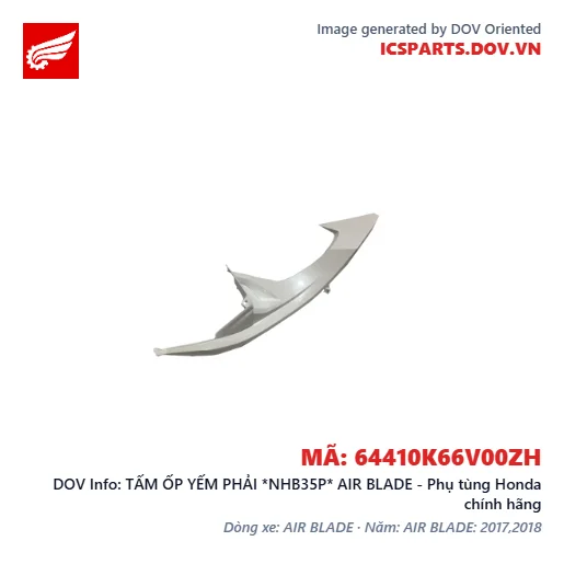TẤM ỐP YẾM PHẢI *NHB35P* AIR BLADE - Phụ tùng Honda chính hãng