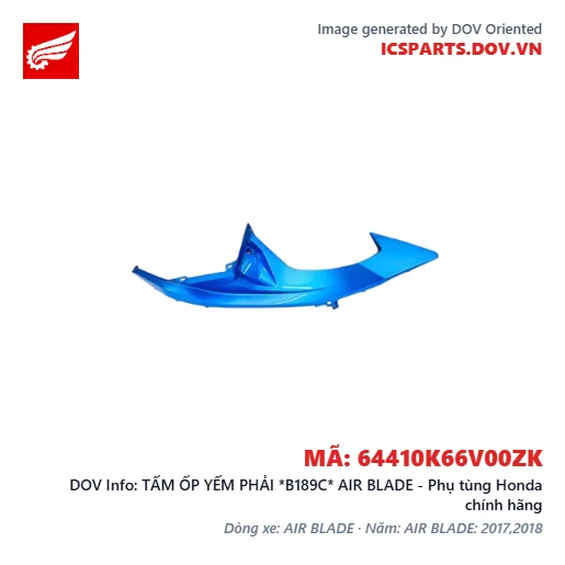 TẤM ỐP YẾM PHẢI *B189C* AIR BLADE - Phụ tùng Honda chính hãng
